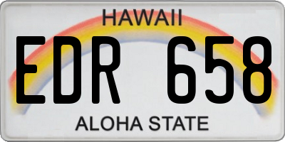 HI license plate EDR658