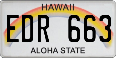 HI license plate EDR663