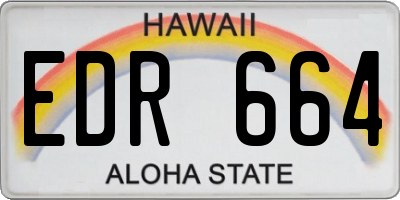 HI license plate EDR664
