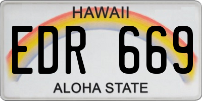 HI license plate EDR669