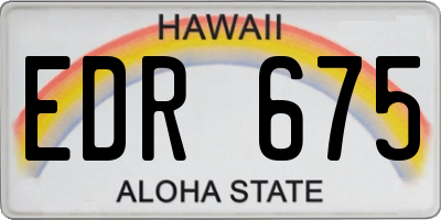 HI license plate EDR675