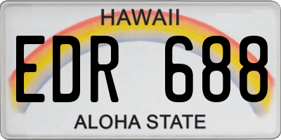 HI license plate EDR688