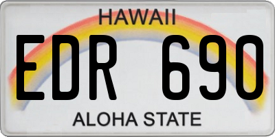 HI license plate EDR690
