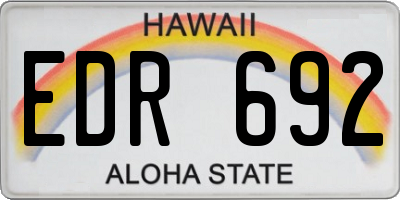 HI license plate EDR692