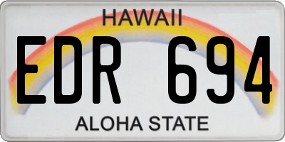 HI license plate EDR694