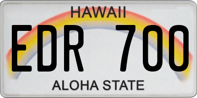 HI license plate EDR700