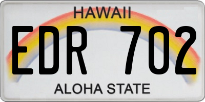 HI license plate EDR702