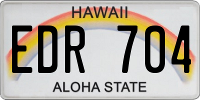 HI license plate EDR704