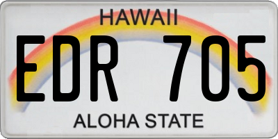 HI license plate EDR705