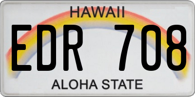 HI license plate EDR708