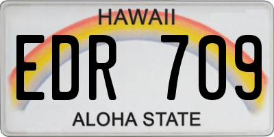HI license plate EDR709