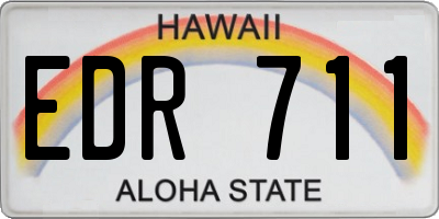 HI license plate EDR711