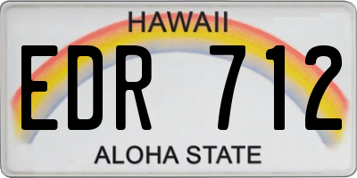HI license plate EDR712
