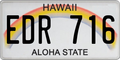 HI license plate EDR716