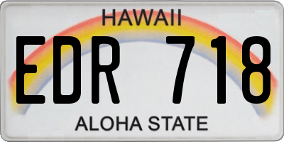HI license plate EDR718
