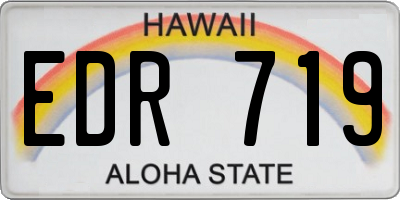HI license plate EDR719