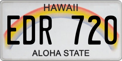 HI license plate EDR720