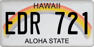 HI license plate EDR721
