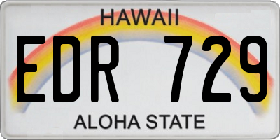 HI license plate EDR729