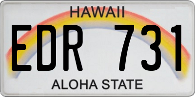 HI license plate EDR731