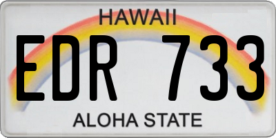 HI license plate EDR733