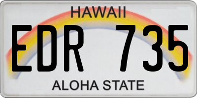 HI license plate EDR735