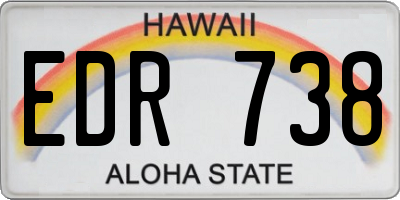 HI license plate EDR738