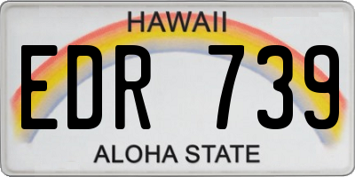 HI license plate EDR739