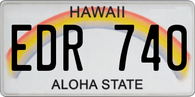 HI license plate EDR740