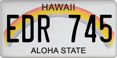 HI license plate EDR745