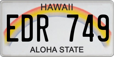 HI license plate EDR749