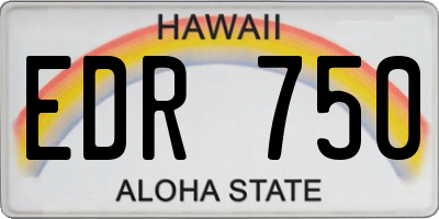 HI license plate EDR750