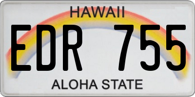 HI license plate EDR755