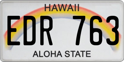 HI license plate EDR763