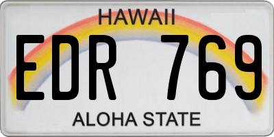 HI license plate EDR769