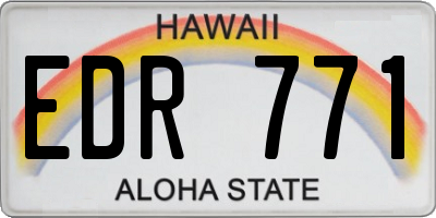 HI license plate EDR771