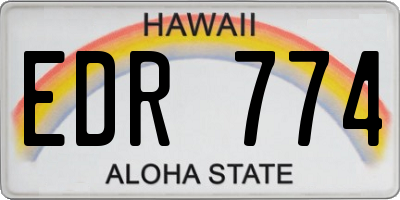 HI license plate EDR774