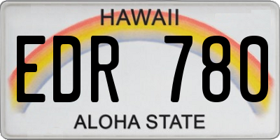 HI license plate EDR780