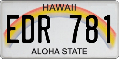 HI license plate EDR781