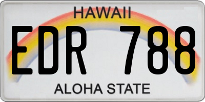 HI license plate EDR788