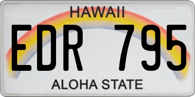 HI license plate EDR795
