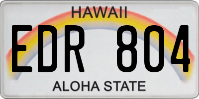 HI license plate EDR804