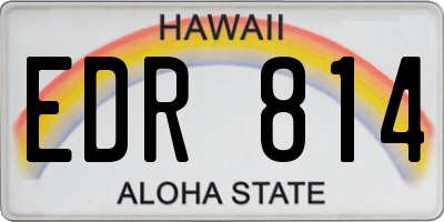 HI license plate EDR814