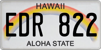 HI license plate EDR822