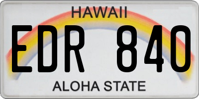 HI license plate EDR840