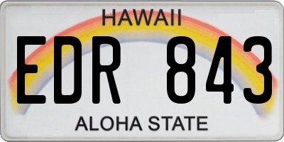 HI license plate EDR843