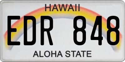 HI license plate EDR848