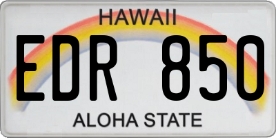 HI license plate EDR850