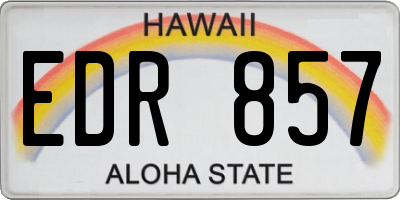 HI license plate EDR857