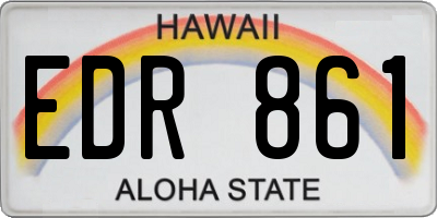HI license plate EDR861